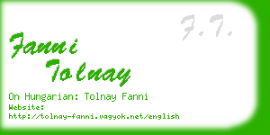 fanni tolnay business card